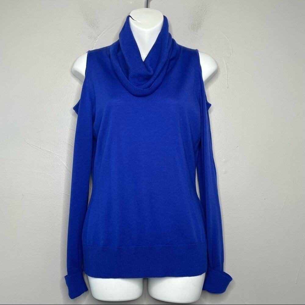 LAFAYETTE 148 Wool Sweater Womens Small Quiet Luxury Cold Shoulder Winter Cowl